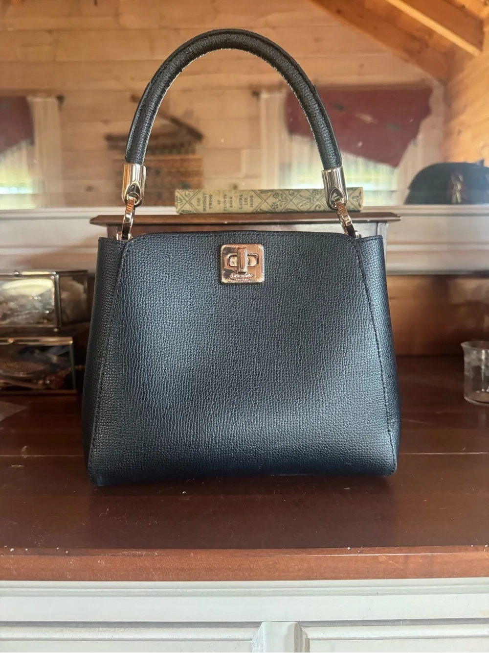 The cutest small Kate Spade Black Structured Top-Handle Bag